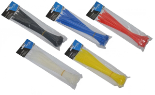 Sťahovacie pásky 5 x 250 mm, 50 kusov, čierna farba