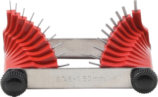 Mierky na kontrolu trysiek karburátora 0,45-1,50 mm, sada 20 ks - BGS 3041