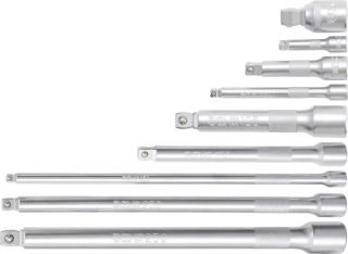 Predĺženie výkyvné 1/4", 3/8" a 1/2", rôzne dĺžky, sada 9 kusov - BGS 2253