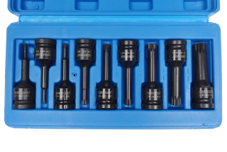 Sada zástrčných úderových hlavíc XZN (Spline), 1/2", M4 - M16, 9 kusov - Quatros QS50010