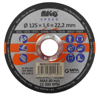 Rezný kotúč na kov 125x1,6x22mm - MAGG Speed