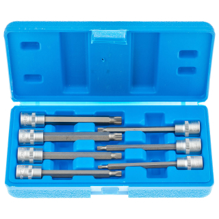 Zástrčné hlavice XZN (Spline) 3/8", rozmery M4 - M10, predĺžené 110 mm, sada 7 kusov